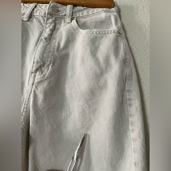Pacsun 90s Boyfriend Jeans Women’s Size 24 Light Cream High Waist Grunge Ripped - Picture 7 of 16